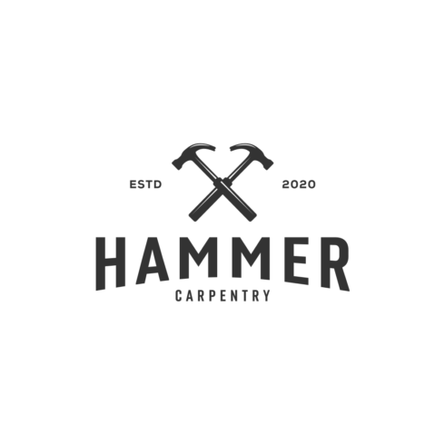 Hammer Logo Vector Emblem Vintage Design main cover.