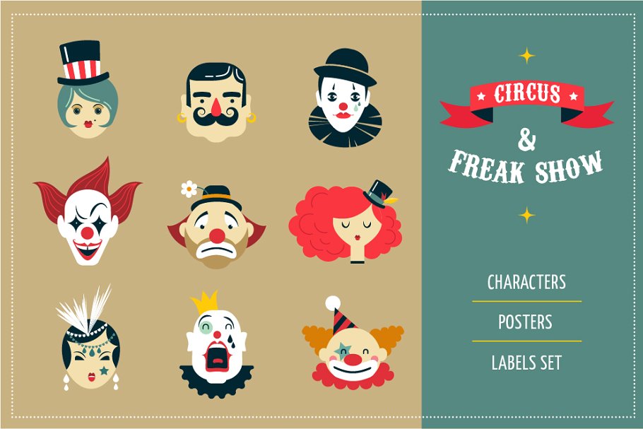 Cover image of Freak Show, Circus Icons & Posters.