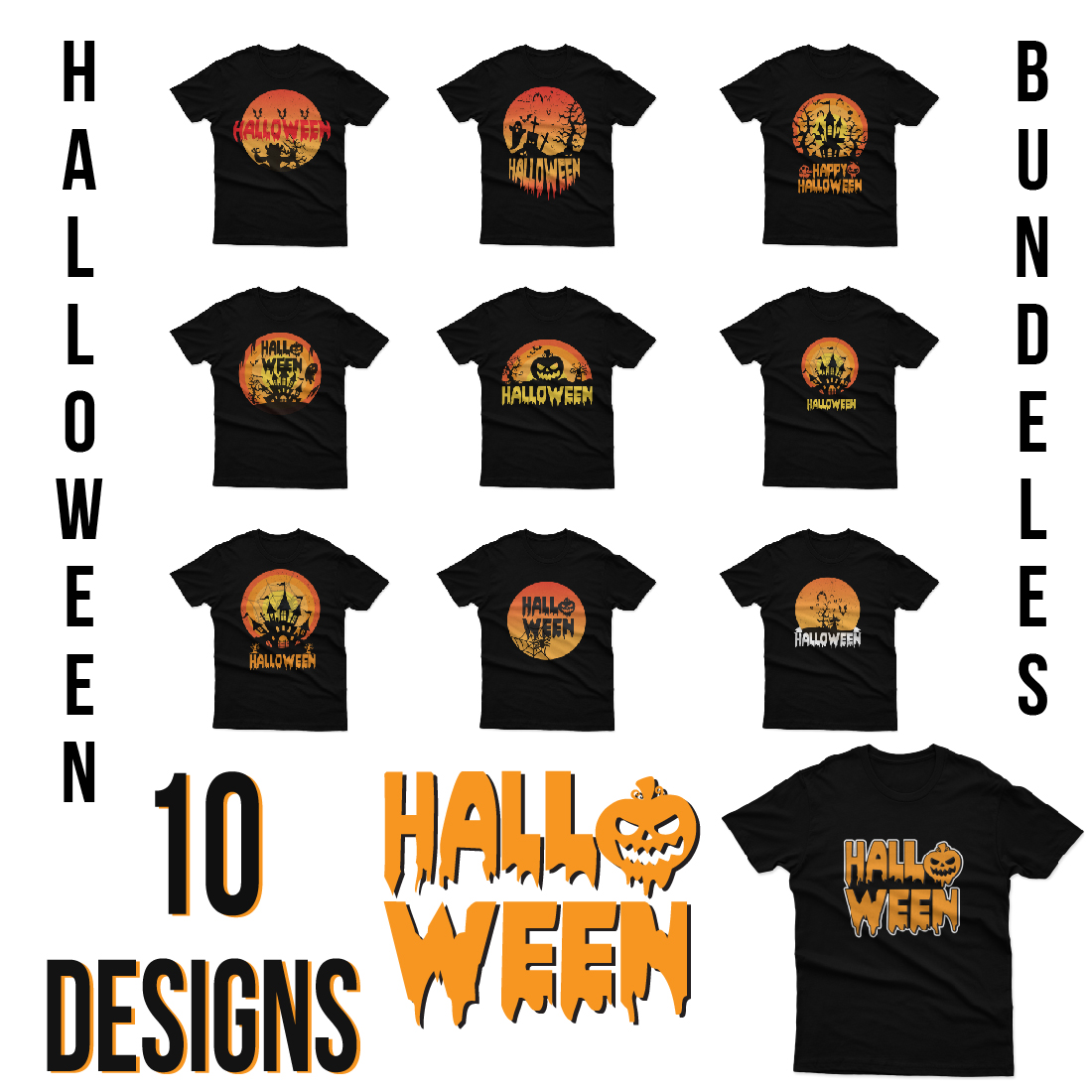 Halloween T-Shirt Design Bundle - Buy t-shirt designs, halloween t