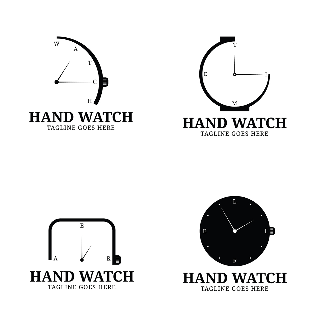 4 Watch Logo Templates.