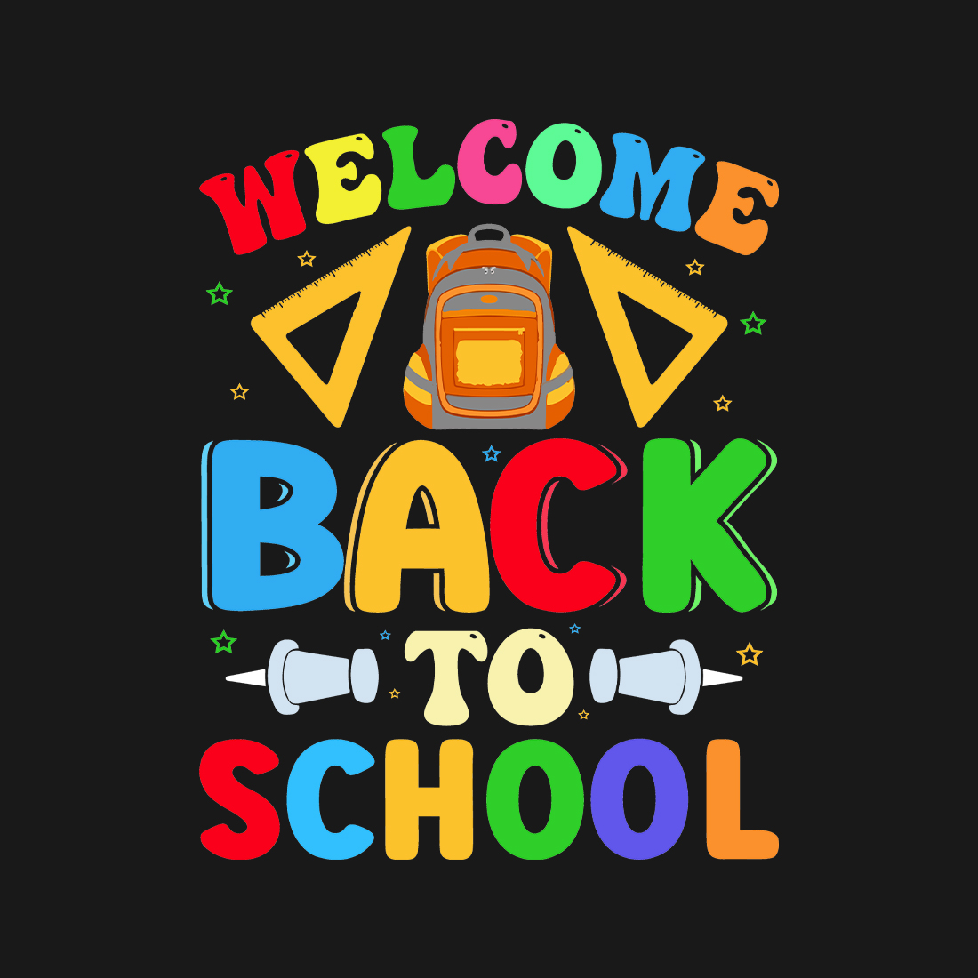 Image with amazing inscription Welcome Back To School