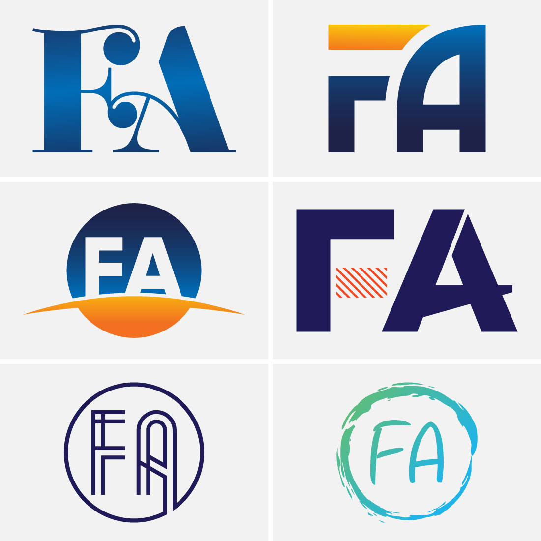 Initial Letter F A Logo Design Vector Template cover image.