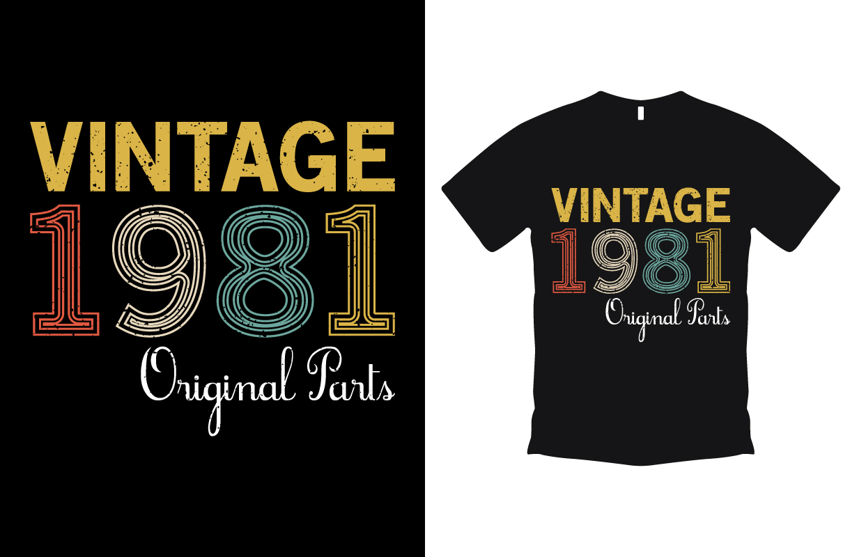 T-shirt Vintage Birthday Design preview image.