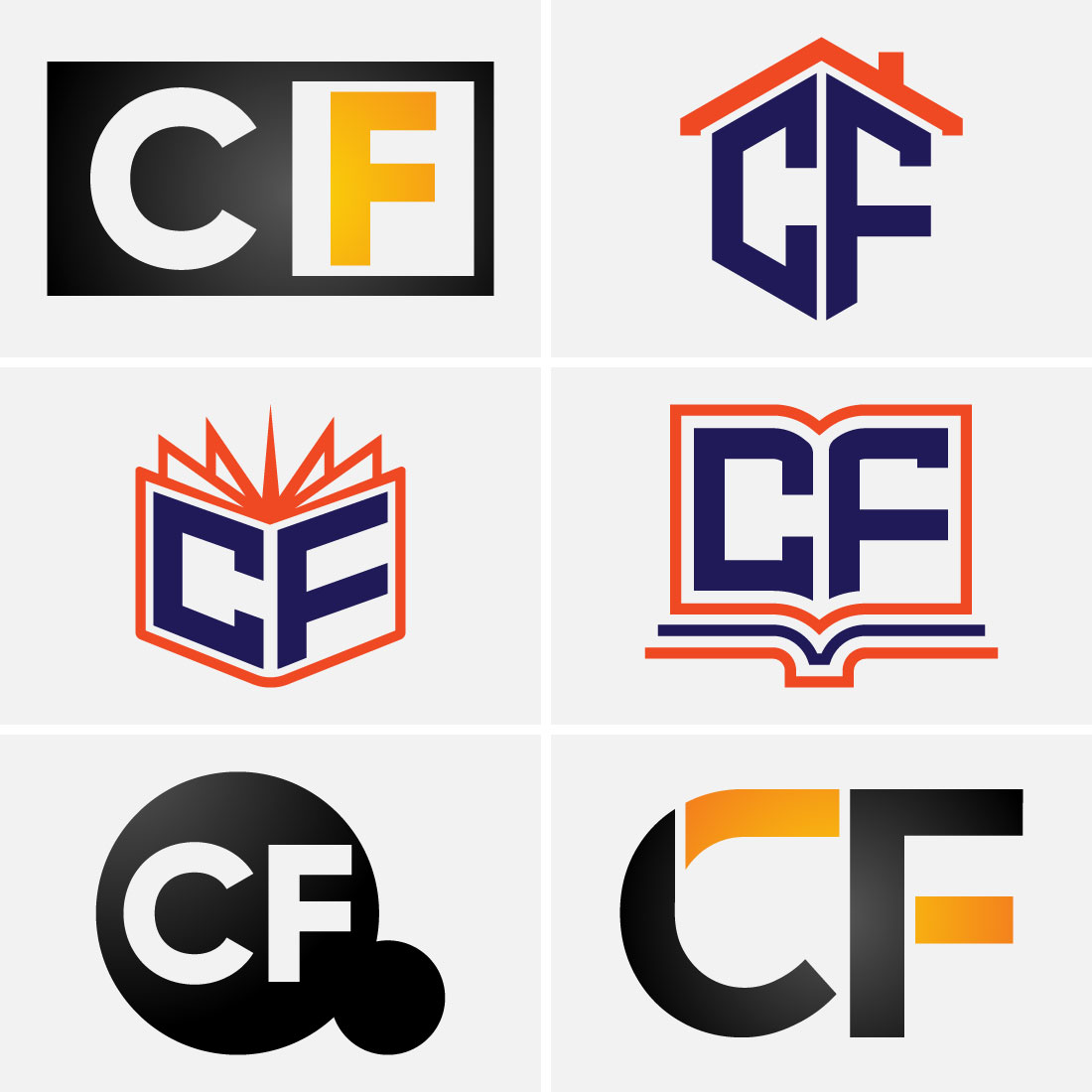 C-F Initial Letter Logo Design image preview.