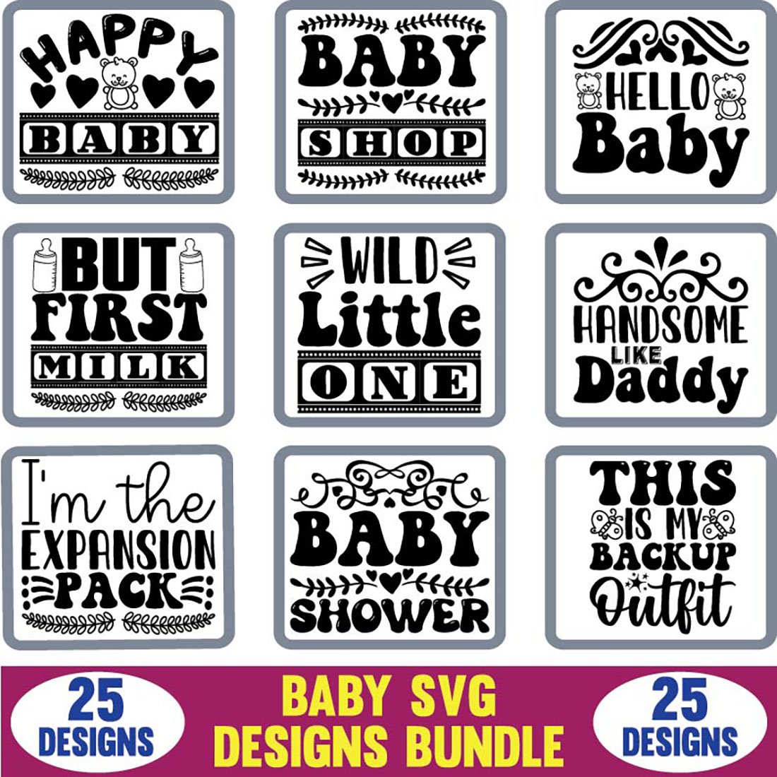 Baby SVG Designs Bundle cover image.