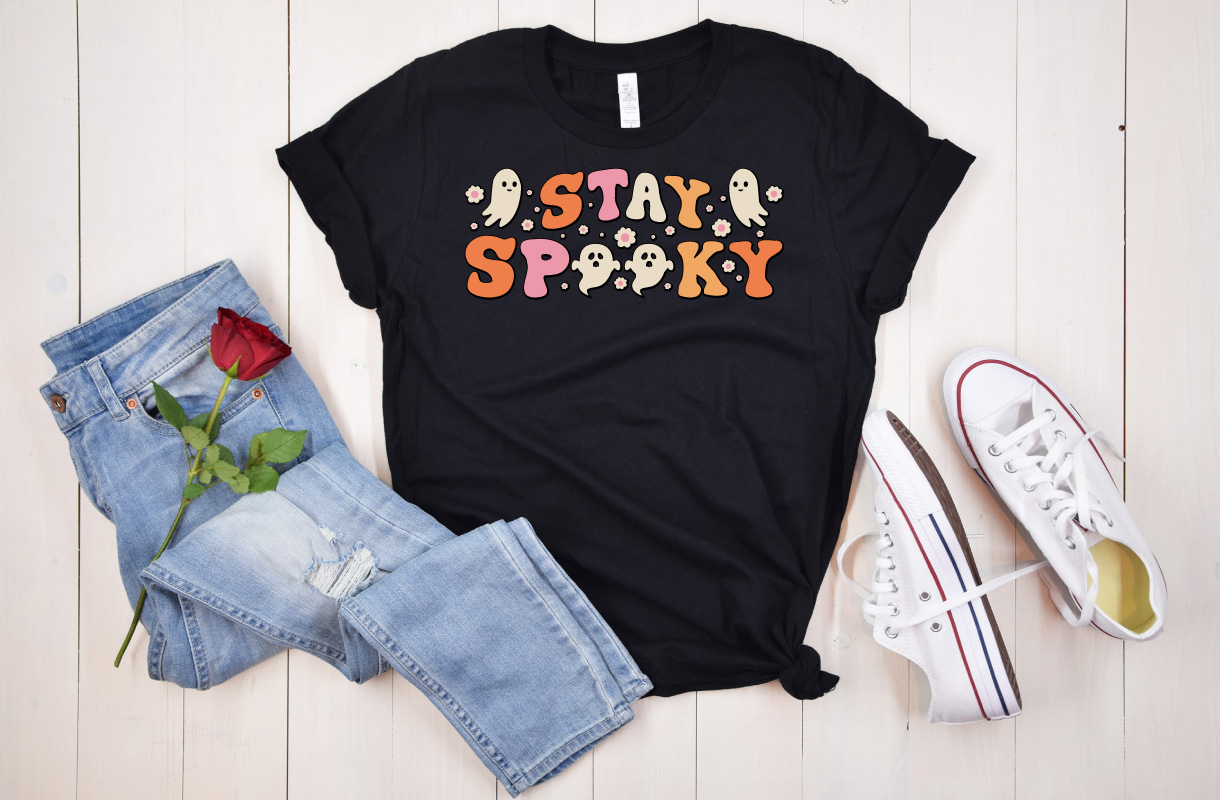 T-shirt image with cute halloween theme print