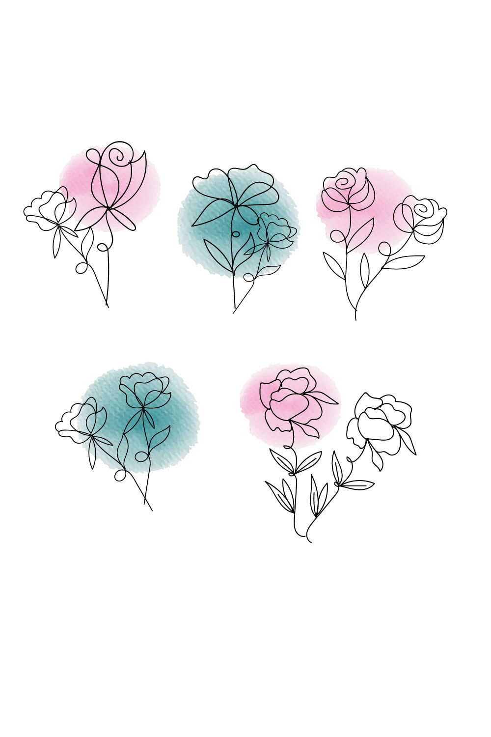 Rose watercolor svg pinterest preview image.