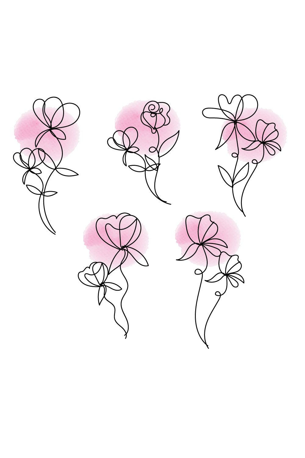 Flower svg bundle pinterest preview image.