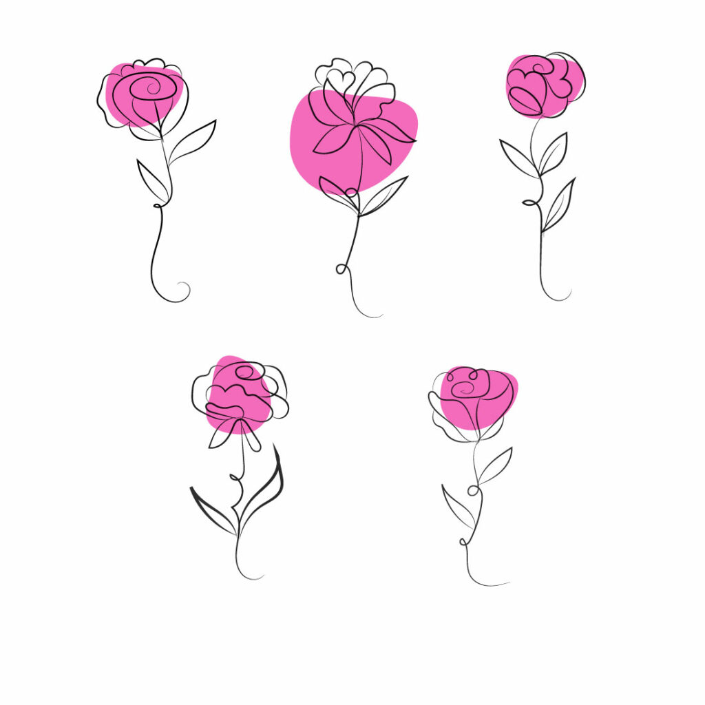 Rose Liner Art Bundle - MasterBundles