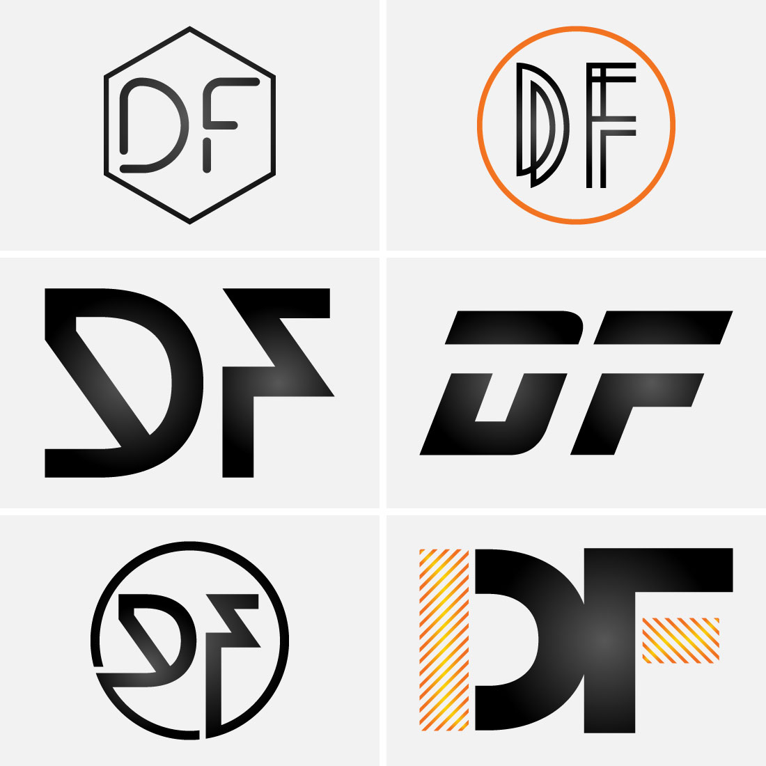 Letter D-F Logo Design Vector Template image preview.
