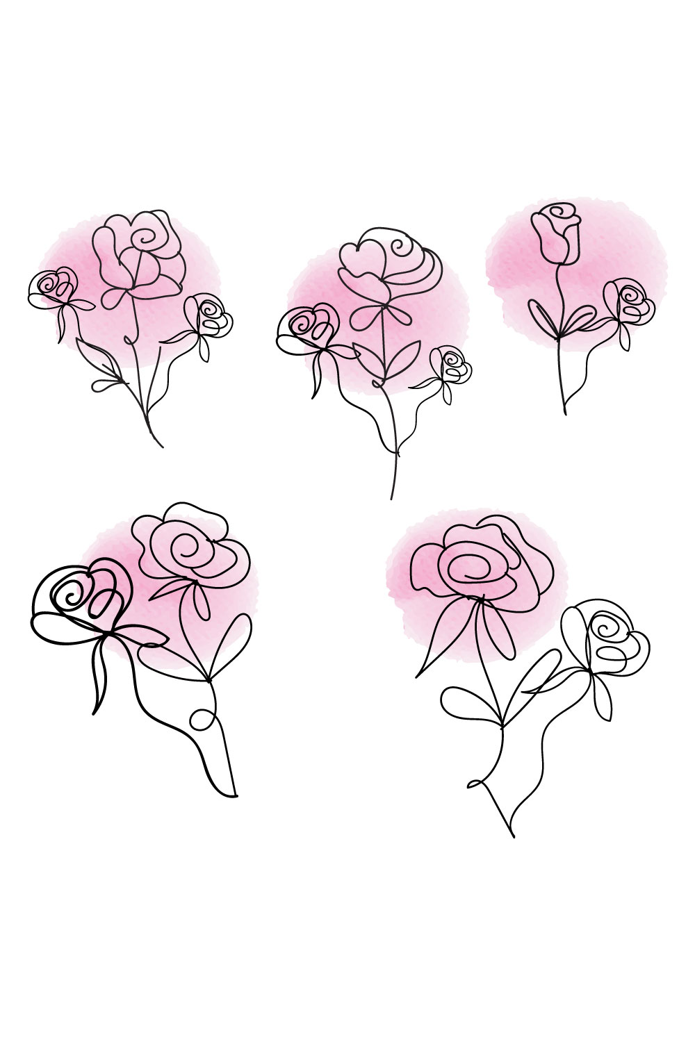 Rose watercolor svg pinterest preview image.