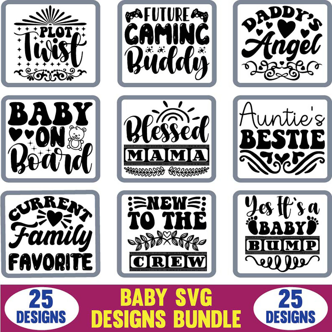 Baby SVG Designs Bundle cover image.