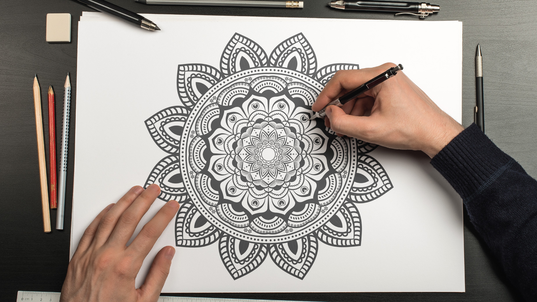 How to draw a Mandala | 75 Simple Mandala Drawing Ideas and Designs -  HERCOTTAGE | Mandala drawing, Mandala art, Mandala art therapy