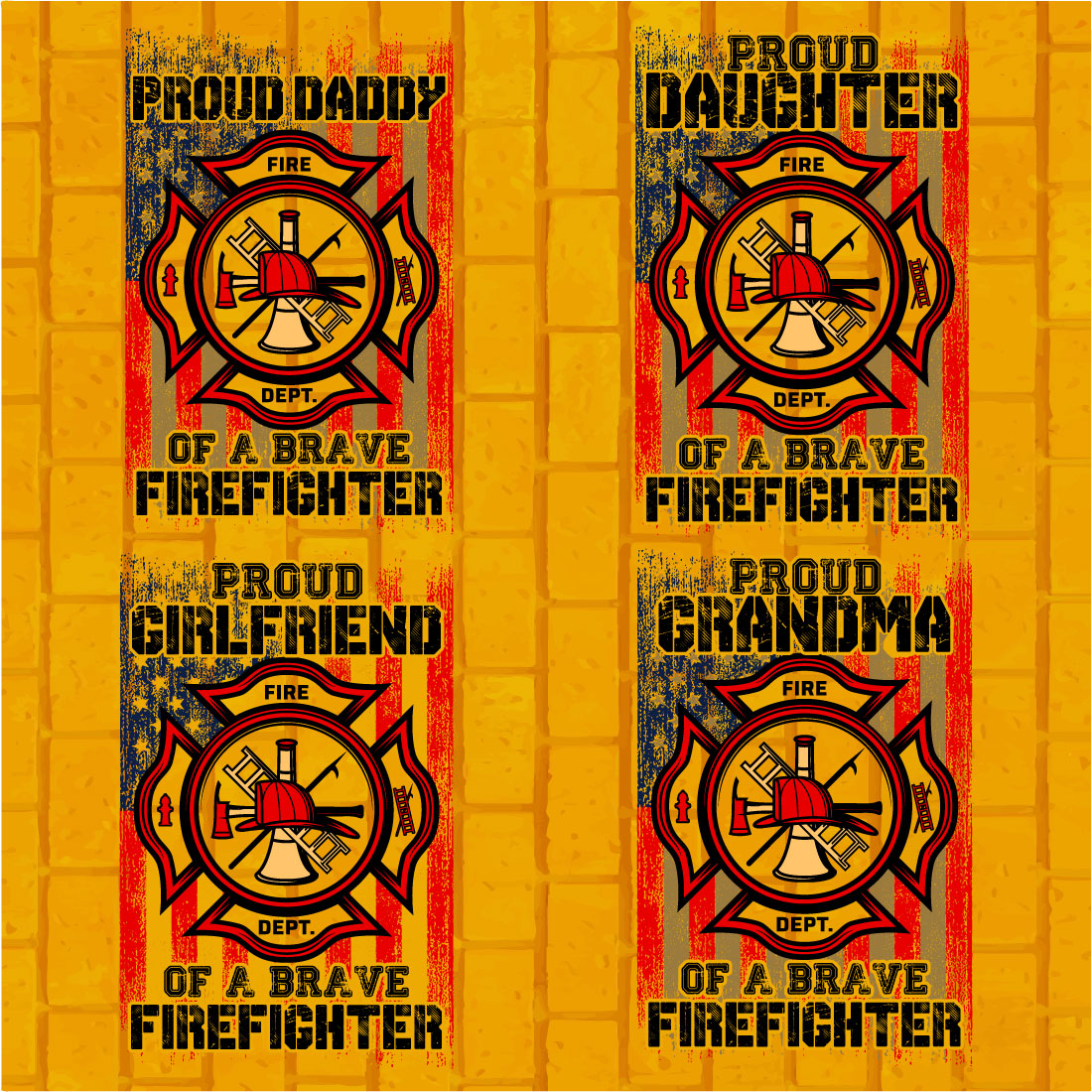 T-shirt Proud Girlfriend Firefighter Design Bundle preview image.