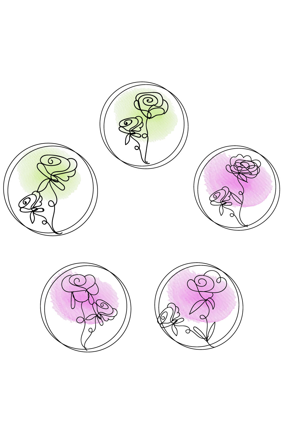 Rose ornament svg bundle pinterest preview image.