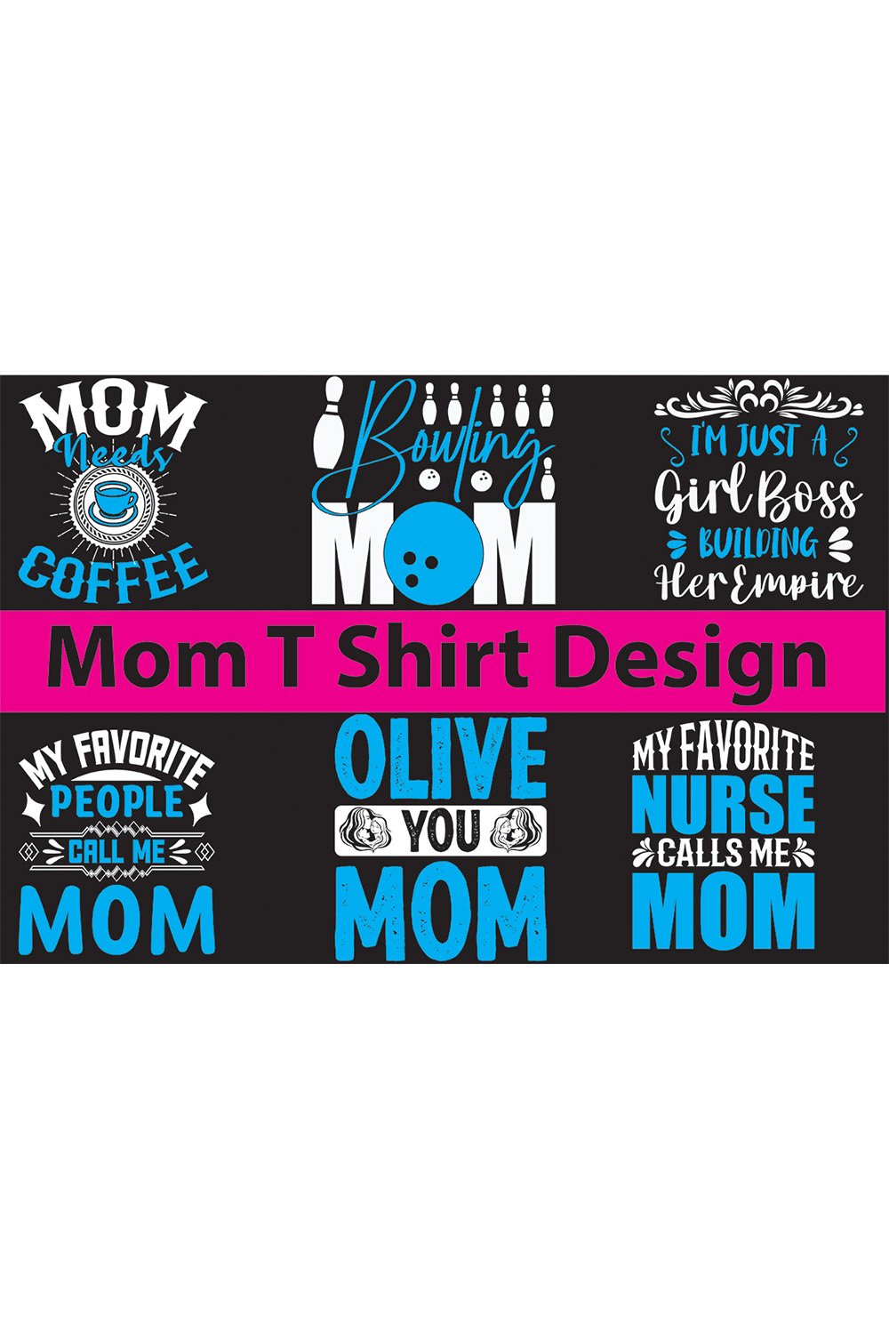 Mom SVG Designs Bundle pinterest preview image.