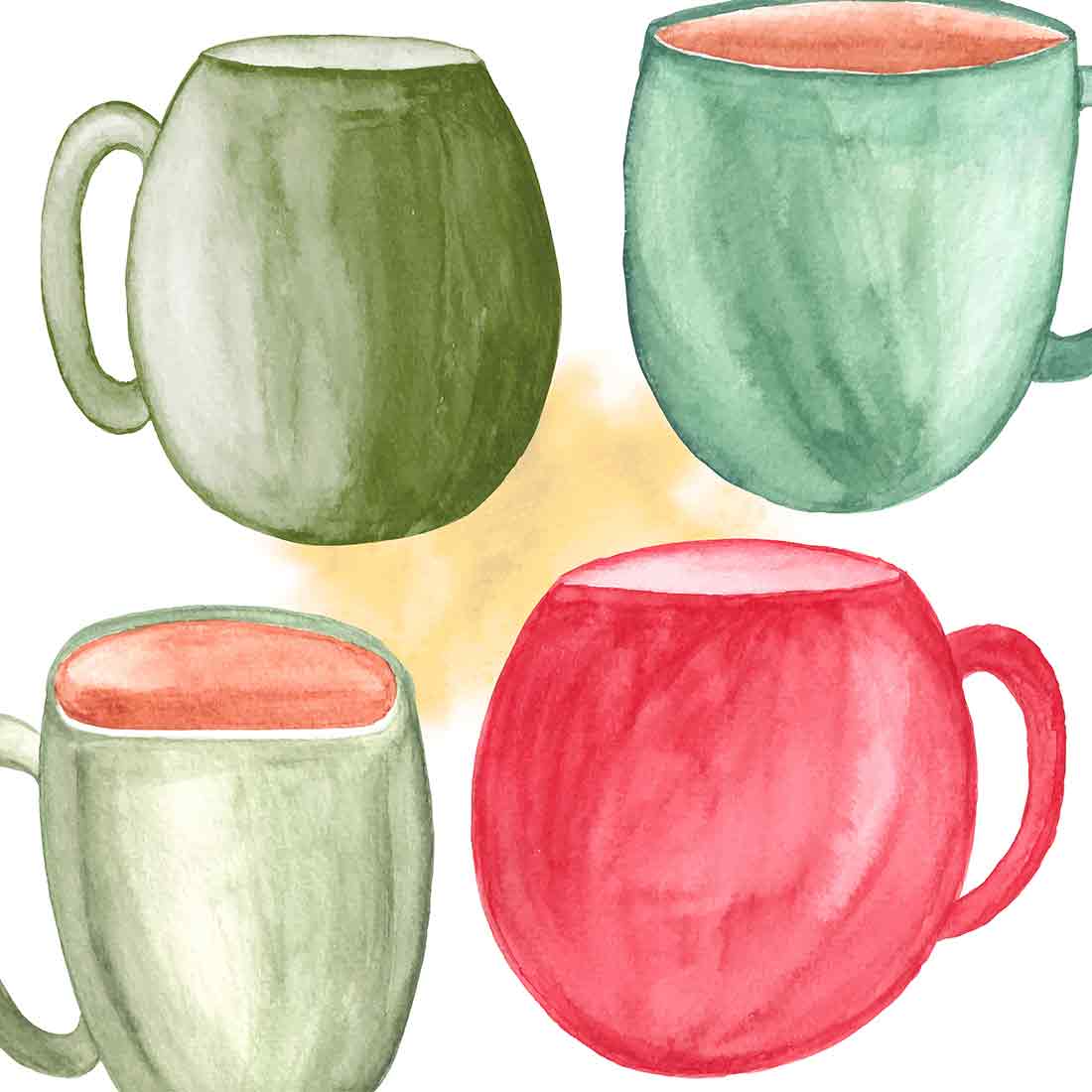 Watercolor Coffee Mug Clipart cover image.