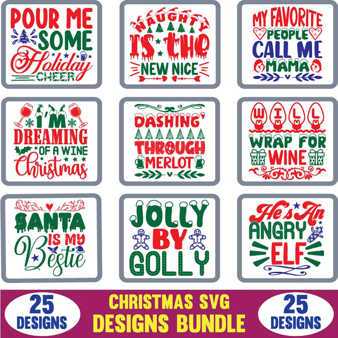 Christmas SVG Designs Bundle cover image.