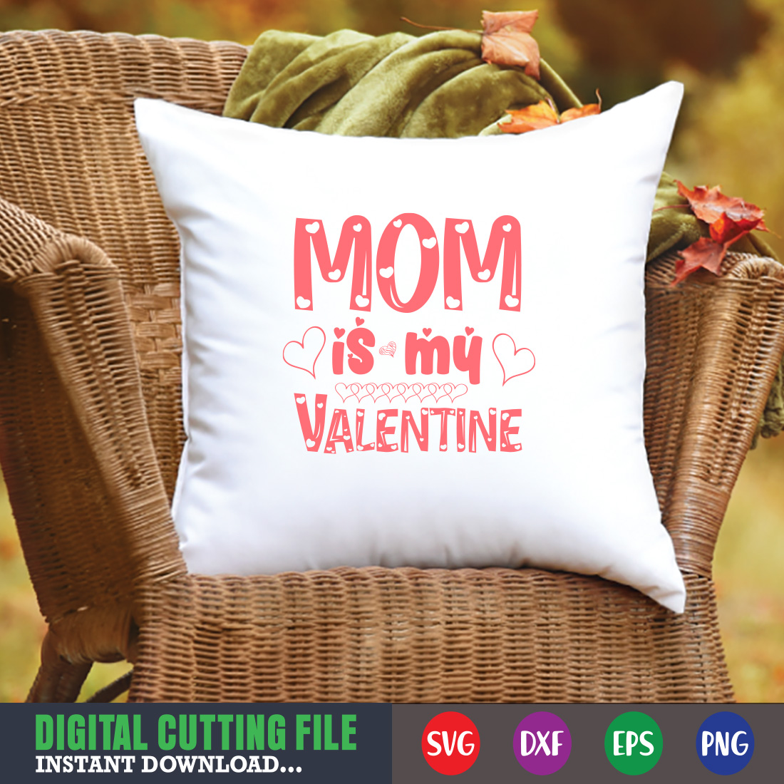 Mom is My Valentine T-shirt preview image.