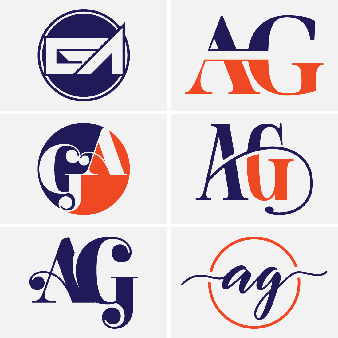 A-G Initial Letter Logo Design image preview.