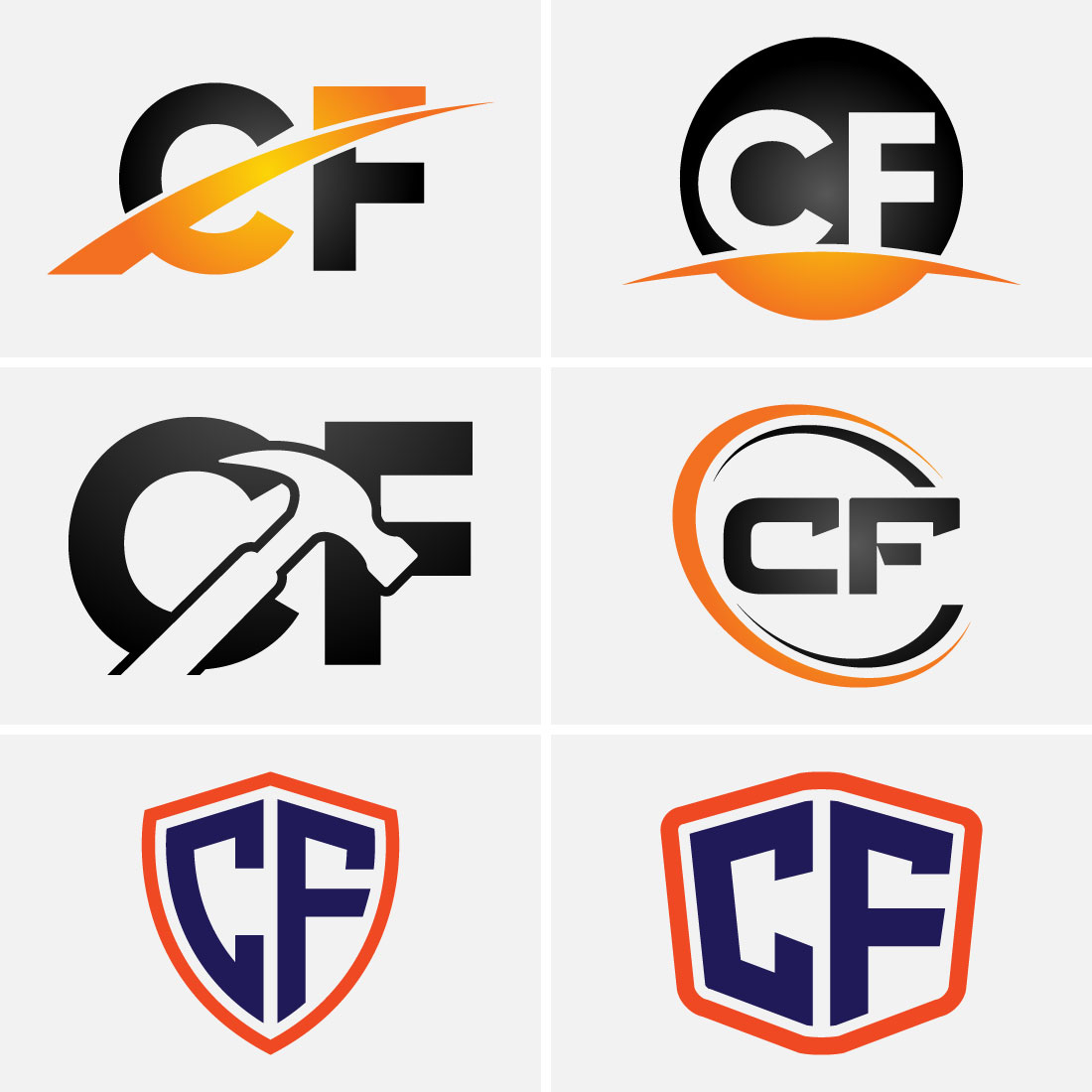 C-F Initial Letter Logo Design image preview.