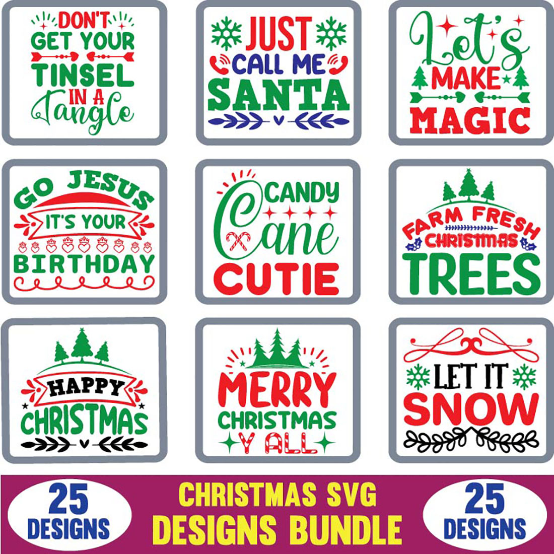 Christmas SVG Designs Bundle cover