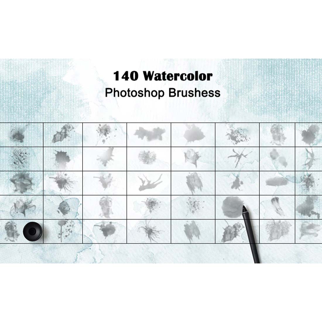 Water Color 140 Photoshop Brush cover image.