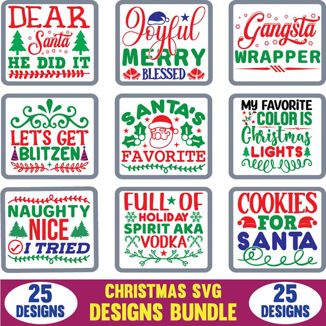 Christmas SVG Designs Bundle cover