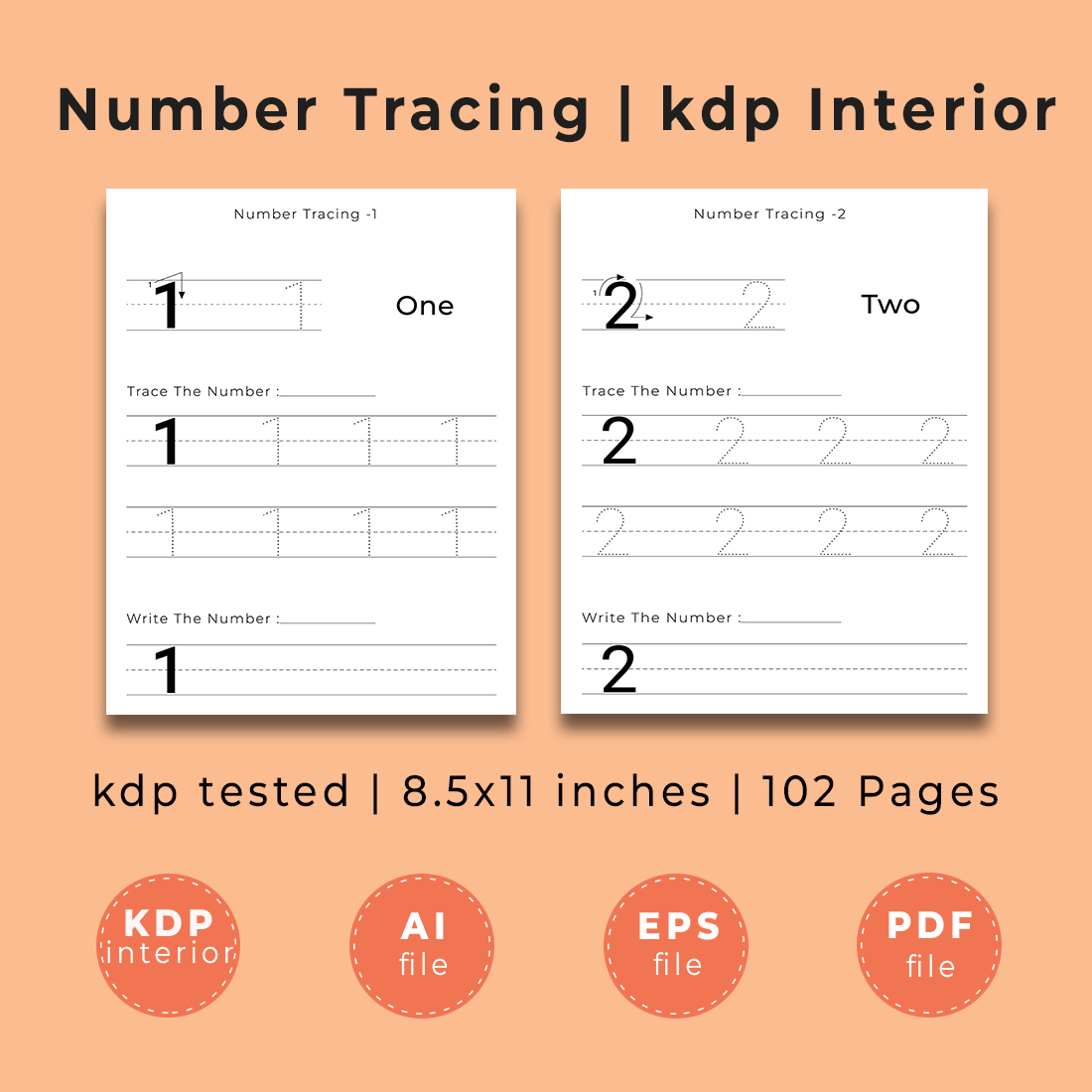 Number Tracing | Kdp Interior cover image.