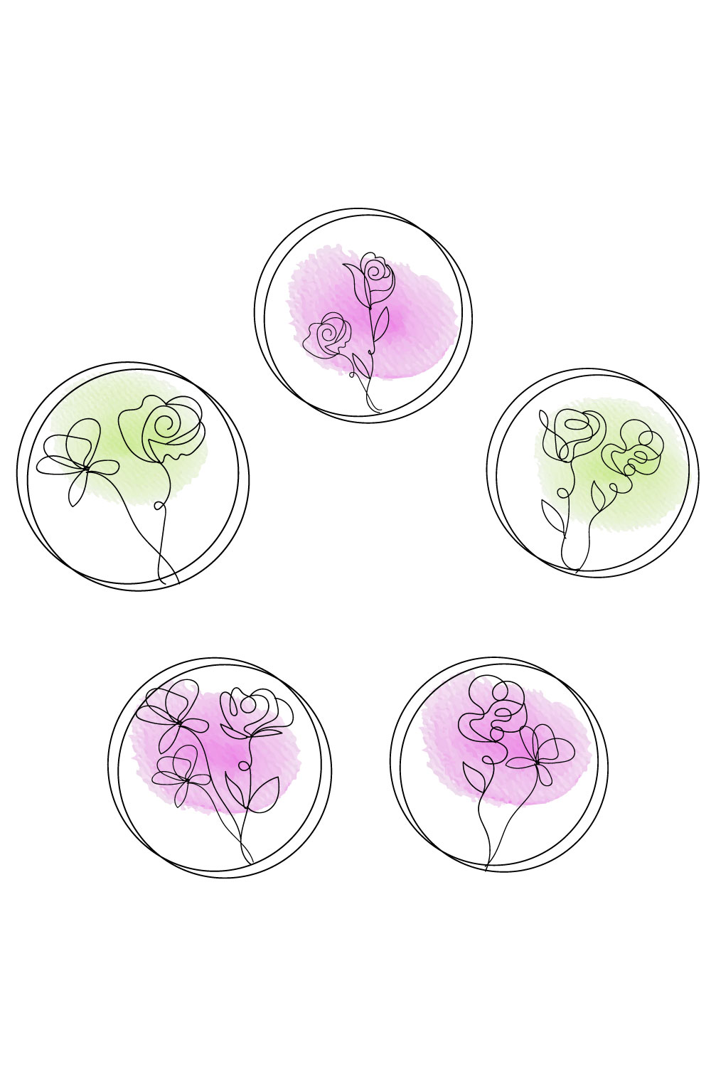 Watercolor rose pinterest preview image.