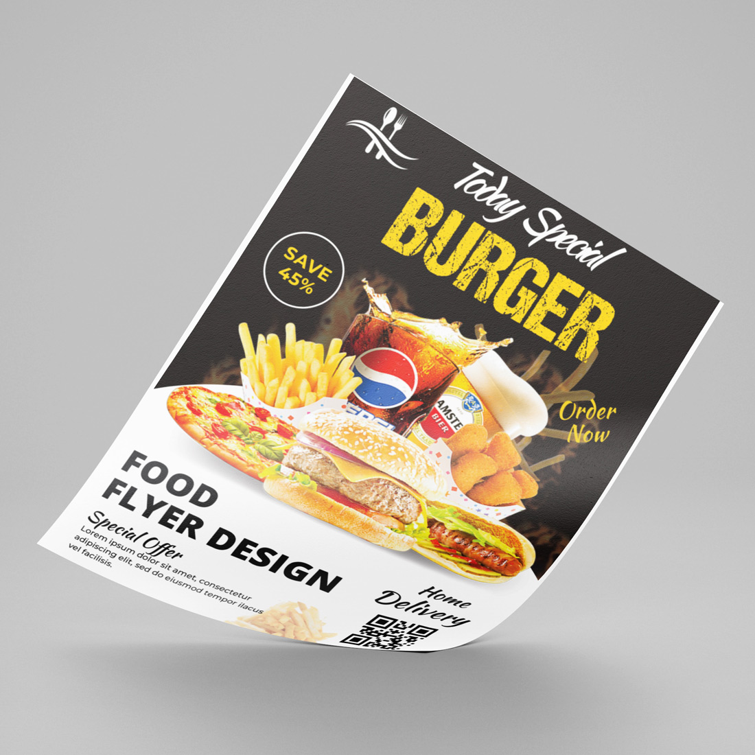 Food Flyer Design Template cover image.