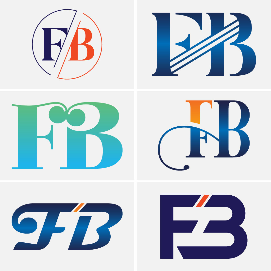 Initial Letter F B Logo Design Vector Template cover image.