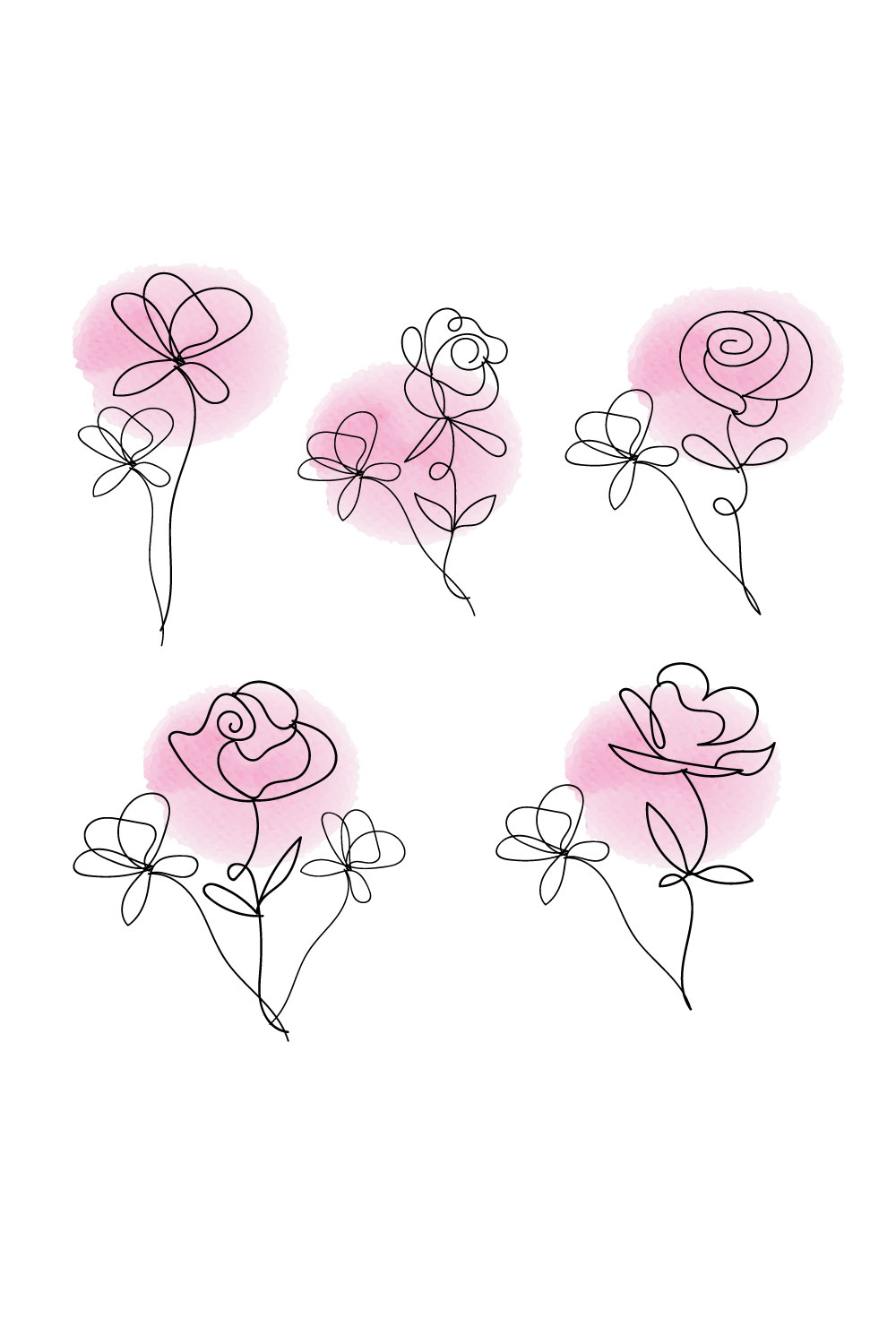 Rose watercolor svg pinterest preview image.