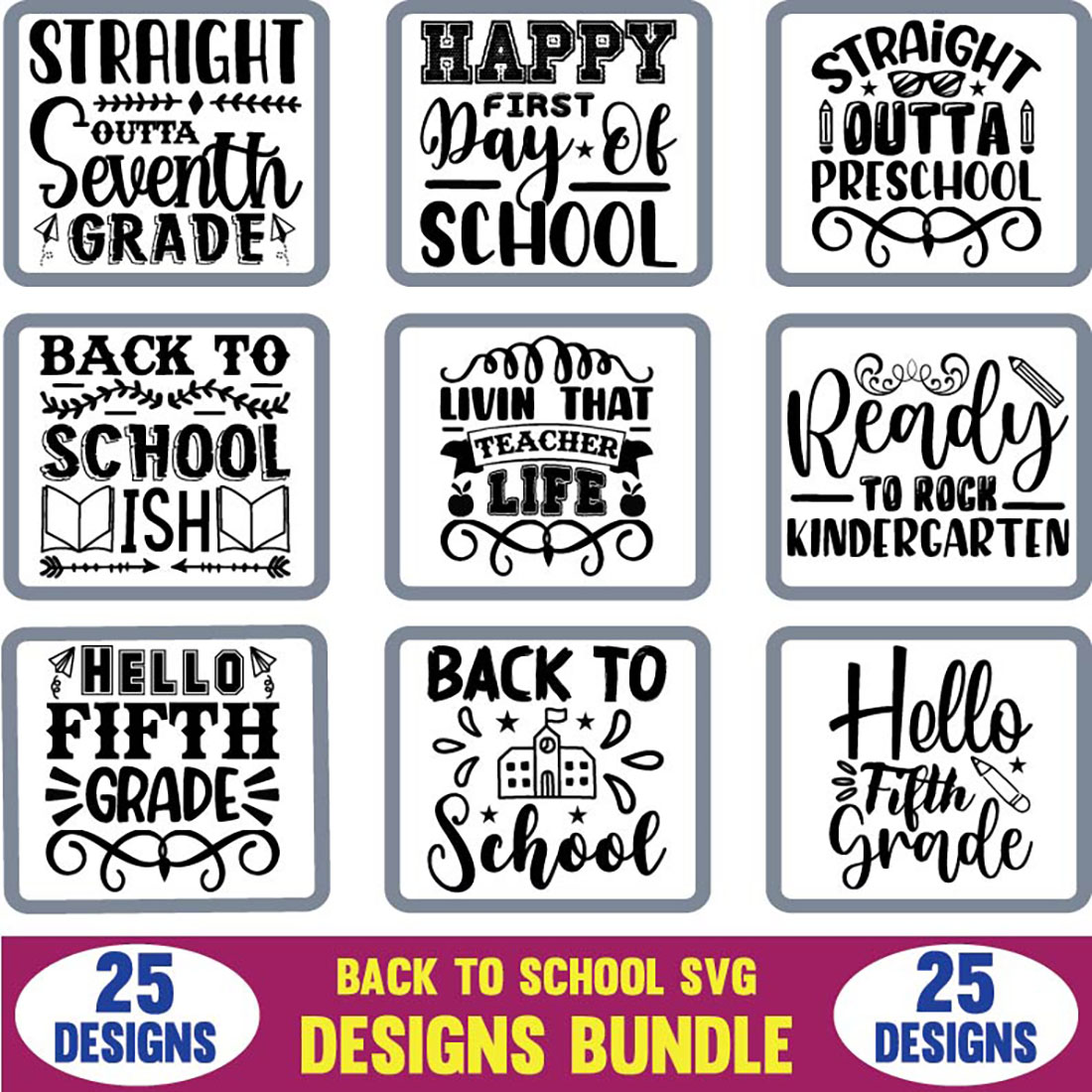 Back To School SVG Designs Bundle cover