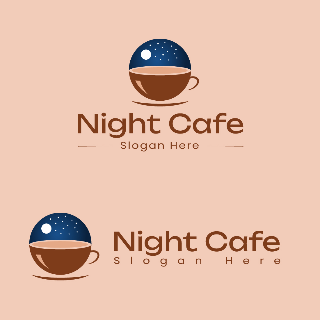 Coffe Night Cafe Logo Design Template cover image.