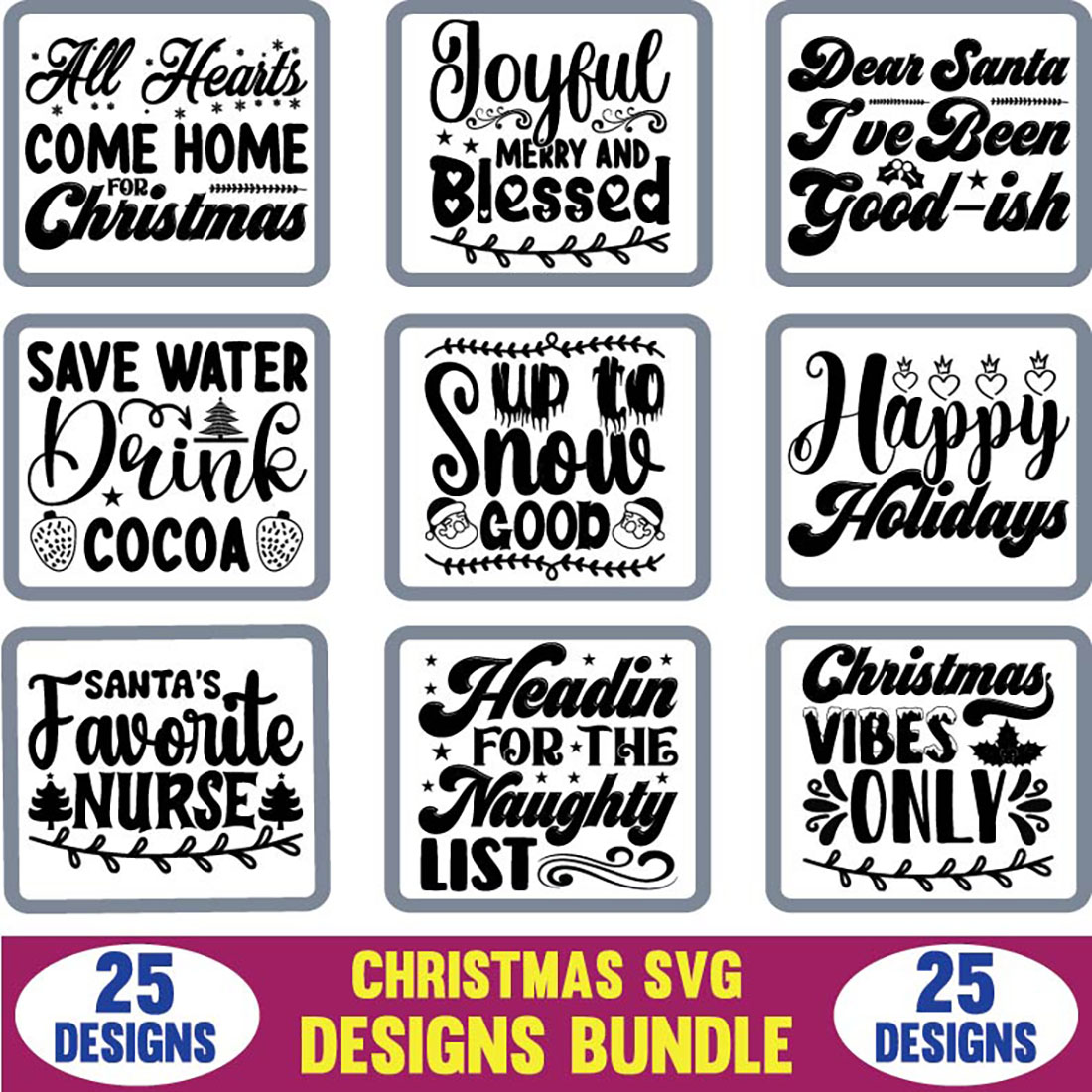 Christmas SVG Designs Bundle cover