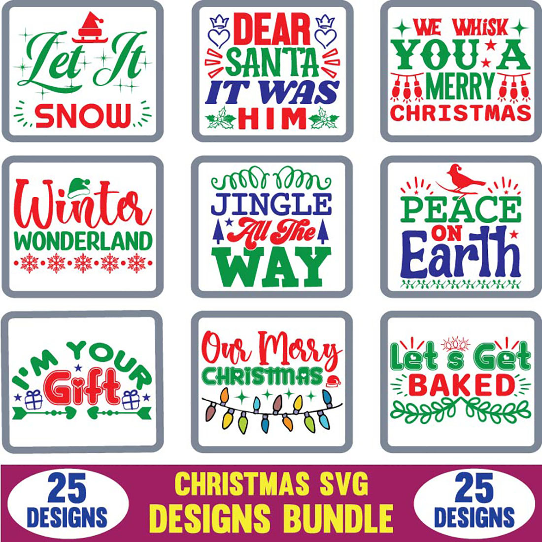 Christmas SVG Designs Bundle cover