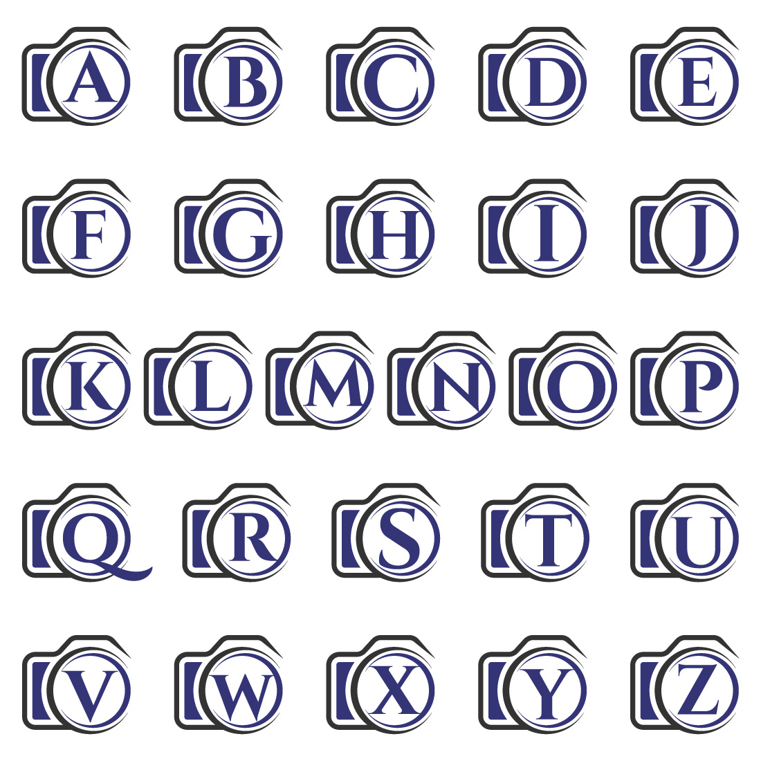 Logo Initial A- Z Monogram Letter With A Camera Icon - MasterBundles