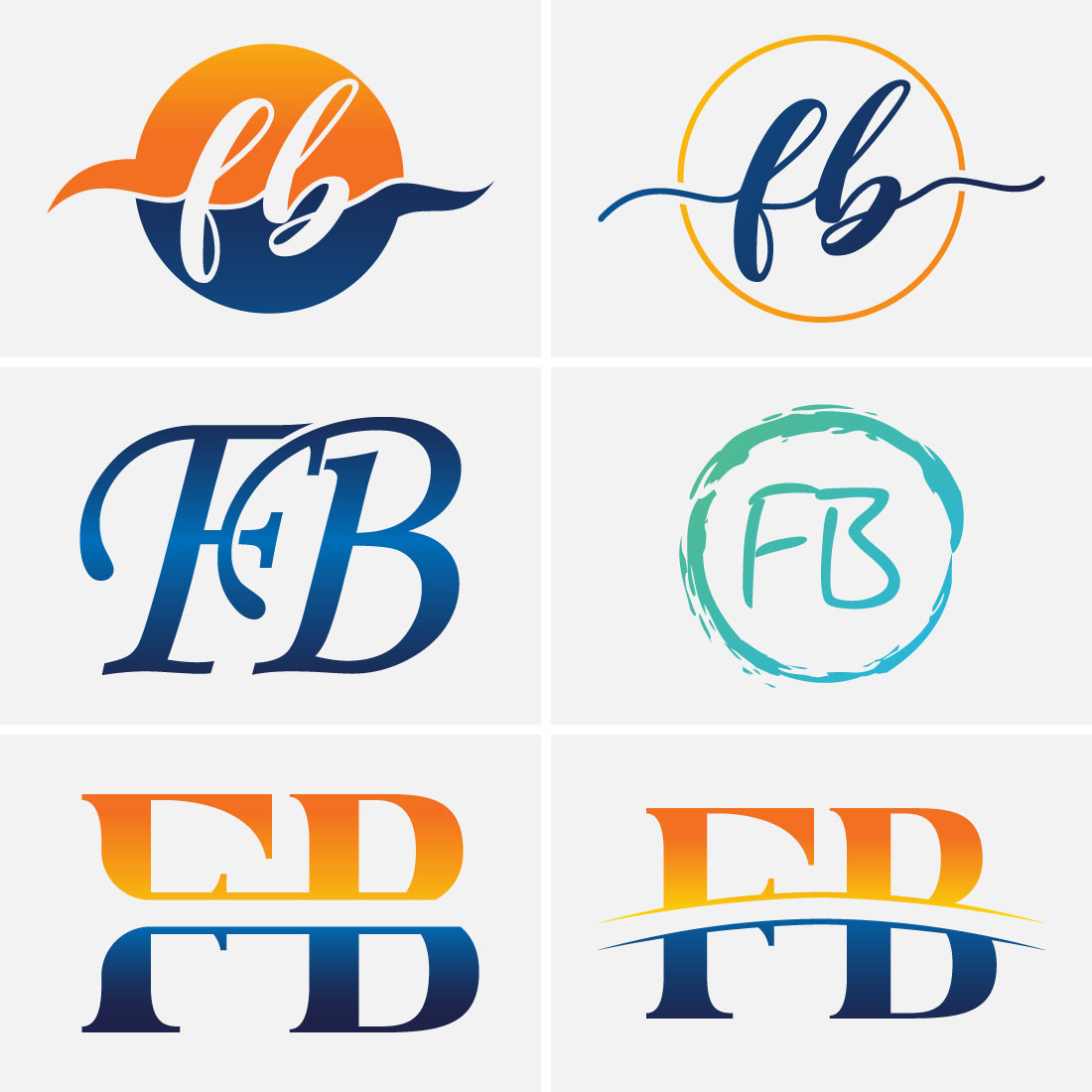 Initial Letter F B Logo Design Vector Template cover image.