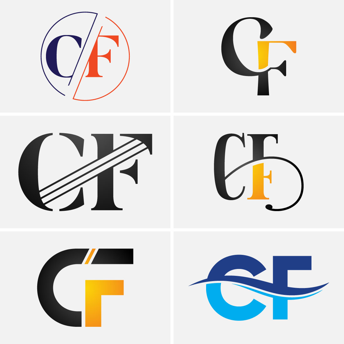 C-F Initial Letter Logo Design image preview.