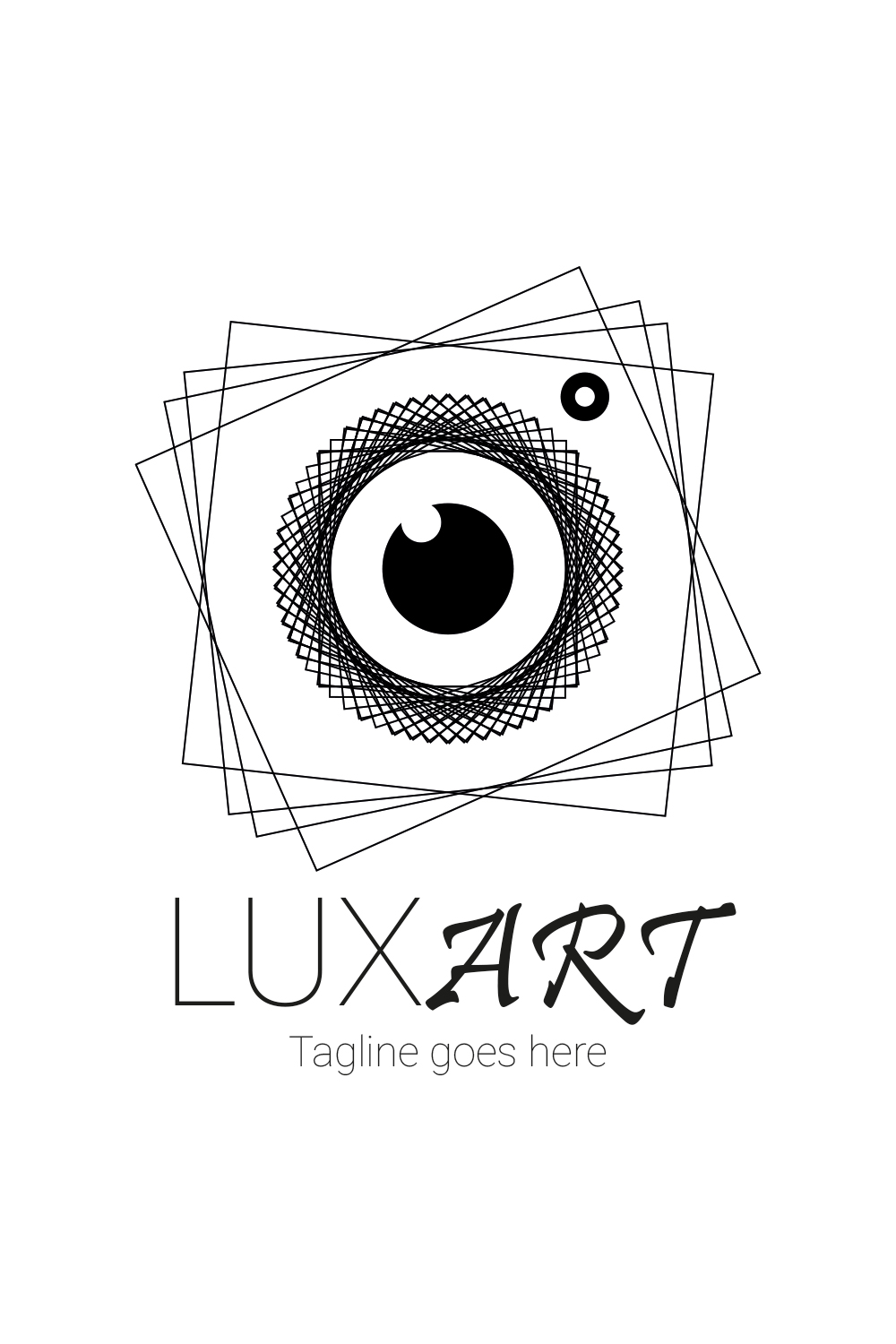 Line Art Luxury Camera Logo Design pinterest image.