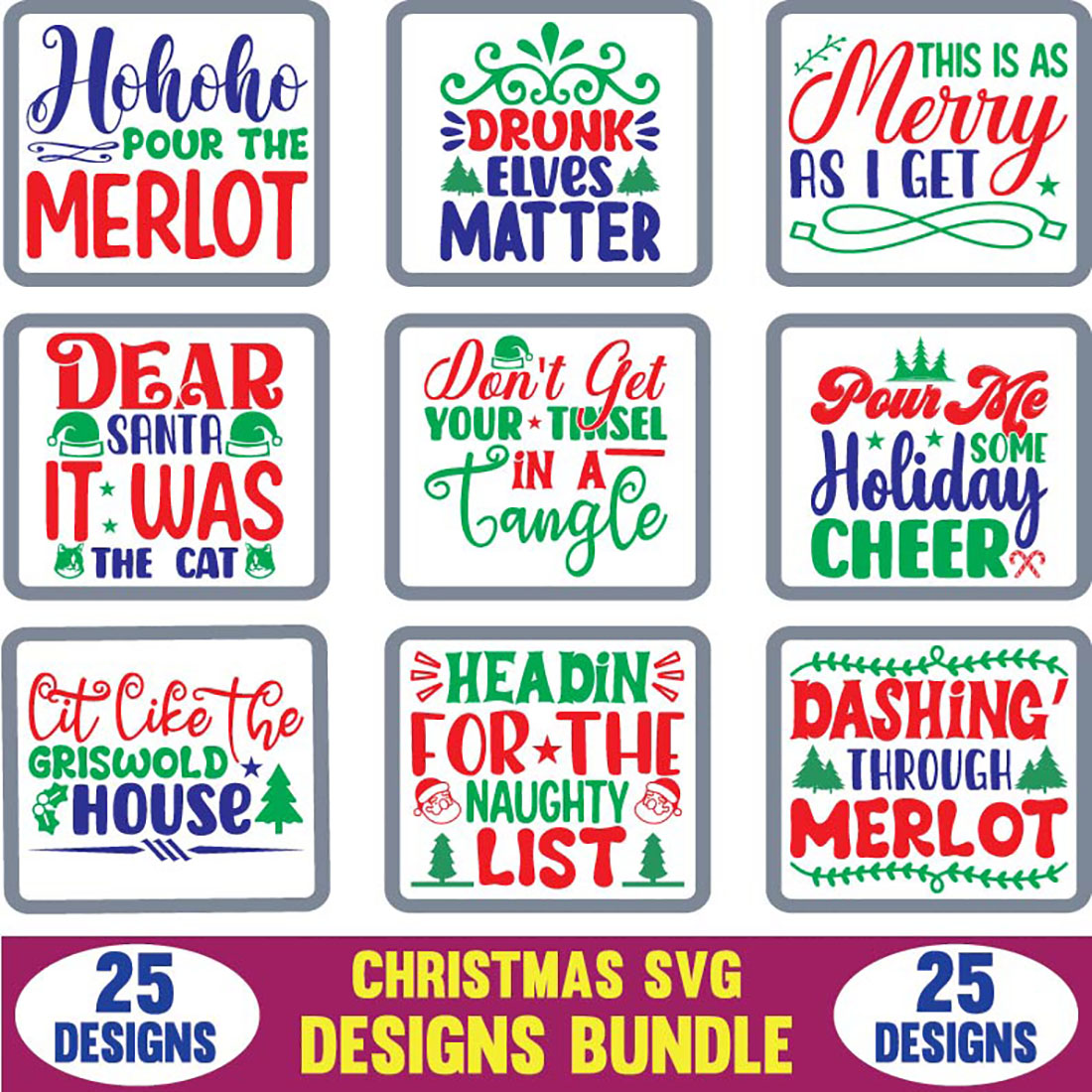 Christmas SVG Designs Bundle cover