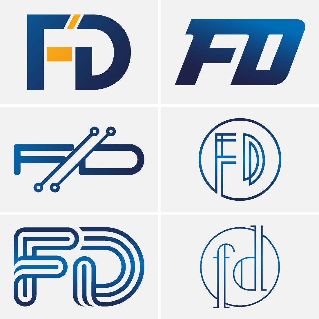 Initial Letter F D Logo Design Vector Template cover
