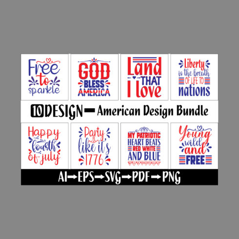 American T-Shirt Design Bundle main cover