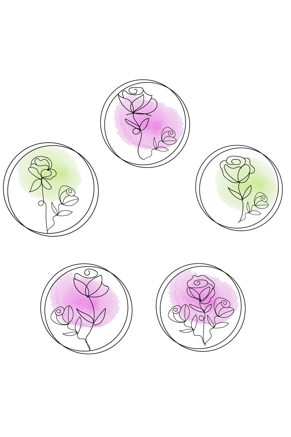 Floral Svg bundle pinterest preview image.