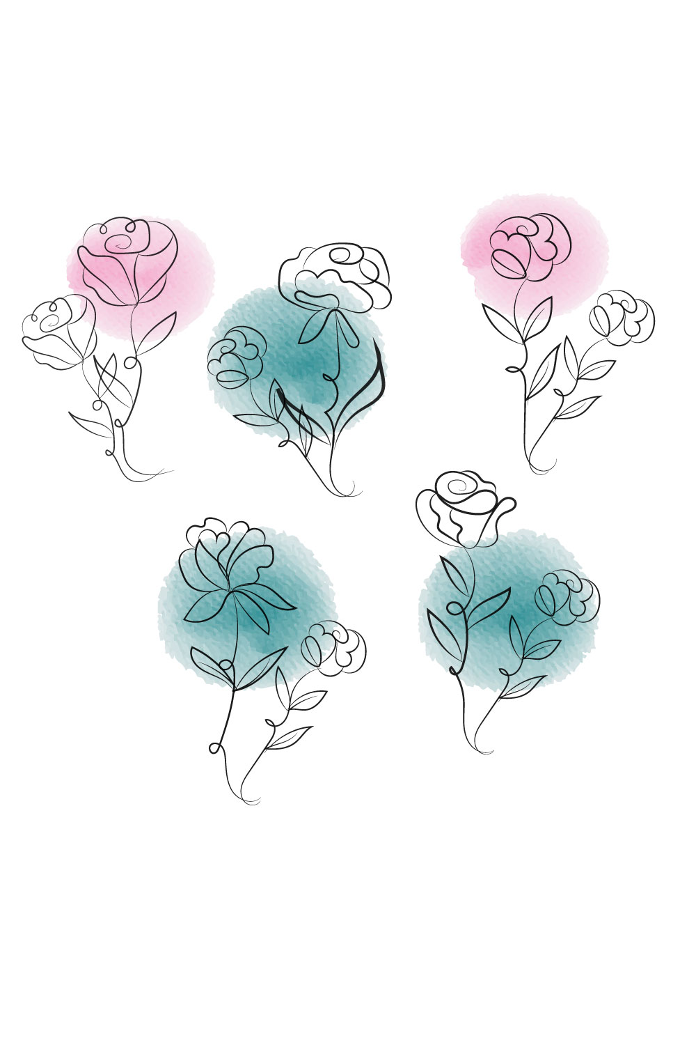 Watercolor svg pinterest preview image.