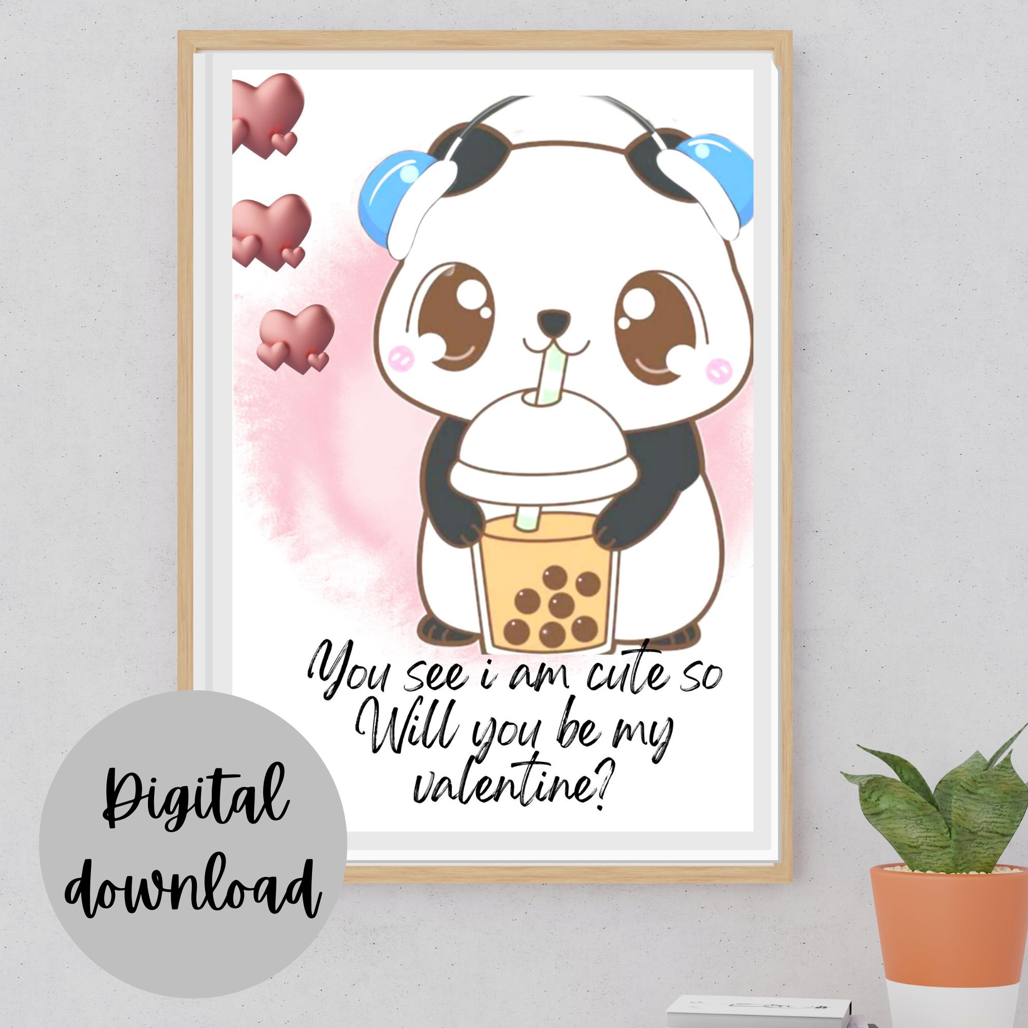 Cute Panda Wall Art Decor Printable cover image.