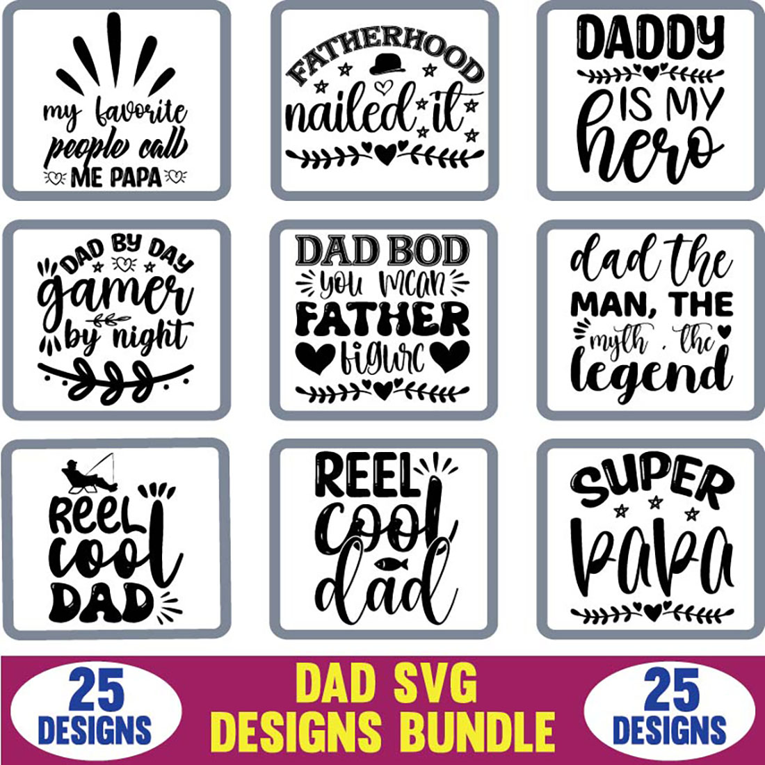 Dad SVG Designs Bundle cover image.