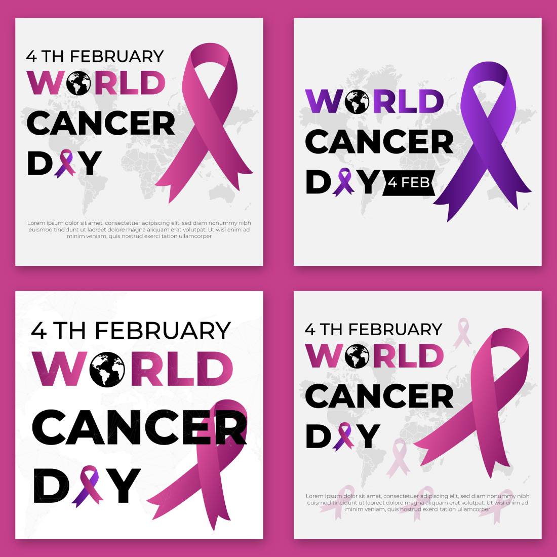 World Cancer Day Background Design cover image.