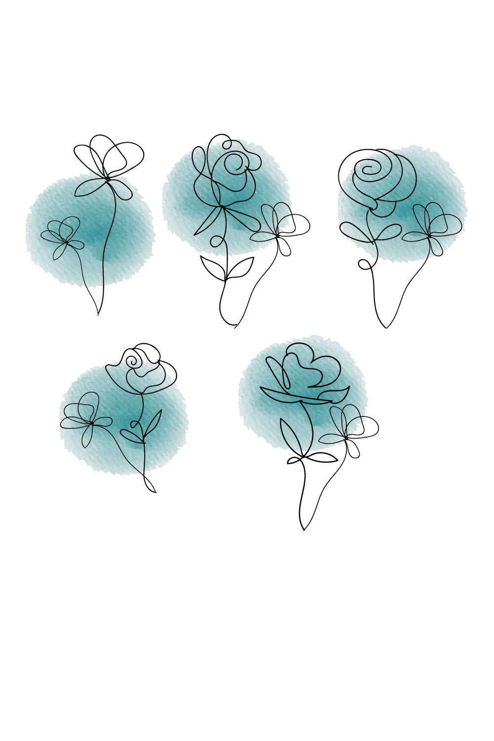 Watercolor rose pinterest preview image.